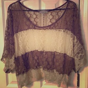 Lace Dolman Shirt - Charlotte Russe
